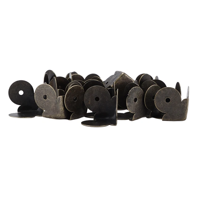 20 Pcs Wooden Box Corners Protector Wooden Box Corners With 60 Pcs Screw Round 3