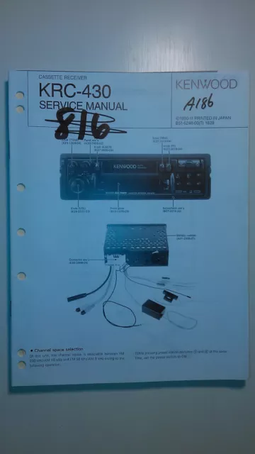 kenwood krc-430 service manual original repair book car stereo radio tape deck