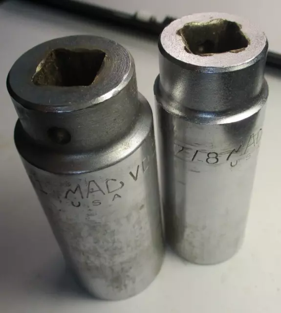 Mac 2pc 1/2" Drive 6 Point SAE VD326 1" VD286 7/8" Deep Sockets USA