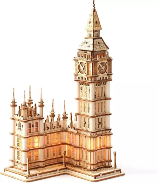 Puzzle in legno 3D Rowood Kit modello Big Ben per adulti da costruire, modello in legno fai da te