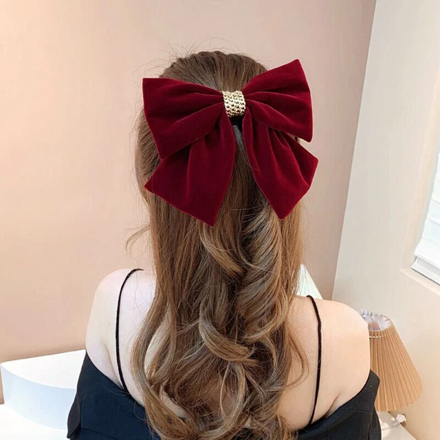 Women Girls Velvet Big Bow Fashion Hair Clip Slide Barrette Hairpin Snap N