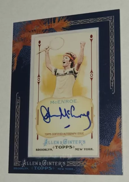 John McEnroe 2011 Topps Allen & Ginter Framed Mini Auto Tennis Autograph Rare !!