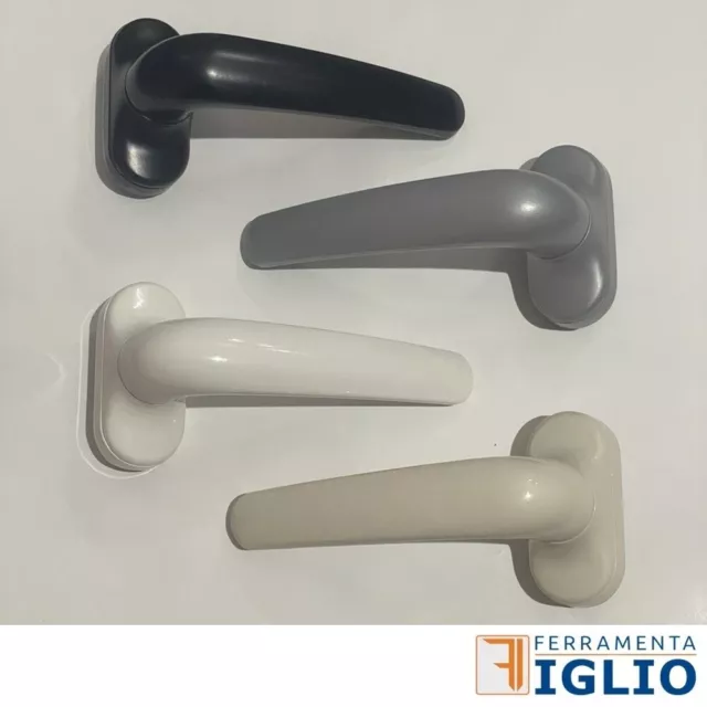 Maniglia Coppia Maniglie per Porte Infissi in Alluminio Nero Grigio Bianco Avori