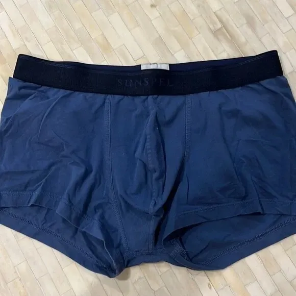 SUNSPEL Royal Blue Solid Stretch Boxer Trunks Shorts Size M, Portugal