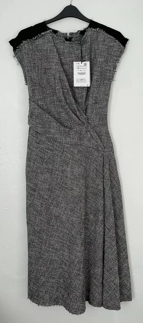 knee length dresses for ladies ZARA. Grey midi dress with textured opening. Size XS – Hibuy market main image 1