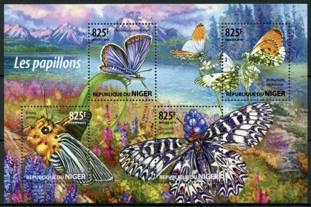 Niger Butterflies Stamps 2015 MNH Orange Tip Butterfly Insects Fauna 4v M/S