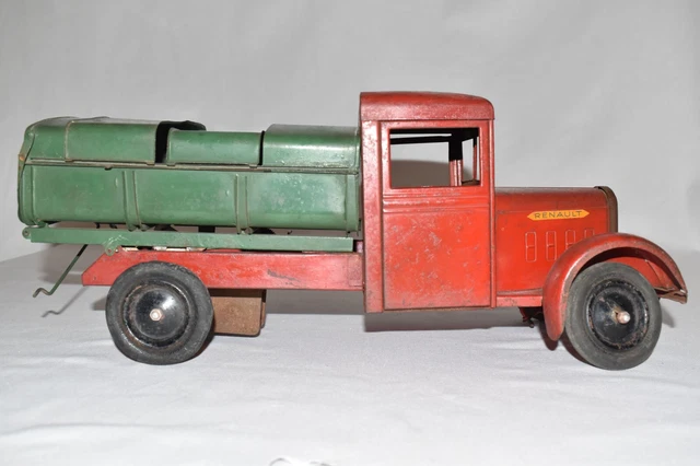 RARE – Camion Benne Renault CIJ Années 30 – Jouet Ancien Collection Multicolore (roue Code 3)