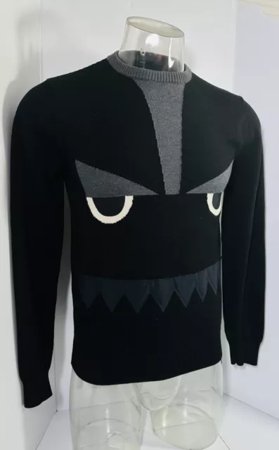 Fendi Men’s Monster Eyes Sweatshirt Black Size 46