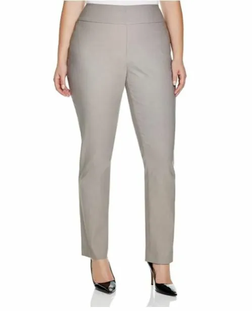 NIC+ZOE Plus Size Mushroom Stretch Comfortable Pants 22W Retail $148