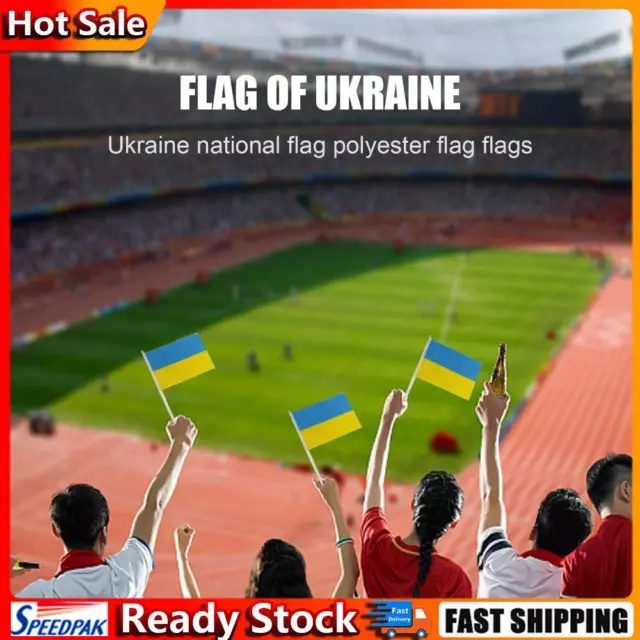 100pcs Ukraine-Flagge Polyester-Flaggenbanner (14*21cm) Hot