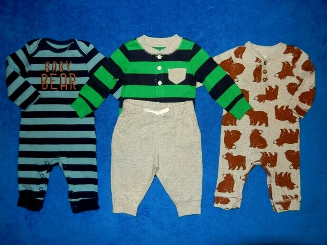 0-3 Months (3MO) Baby Boy "CARTER'S"  TWO PC Set & Two Long Rompers