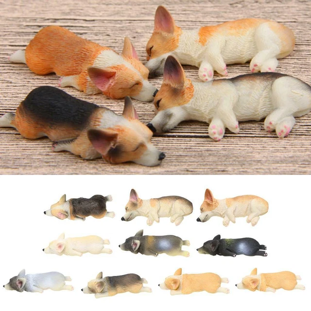 Various Miniature Lying Corgi Dog Ornament Flower Pot Figurine Terrarium Bonsai