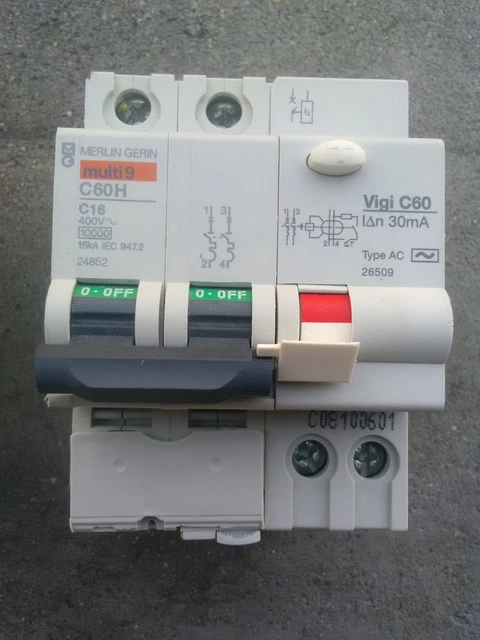 MERLIN GERIN MULTI 9 C45N MCB 5A M6 TYP 2 ZWEIPOLIGER SCHUTZSCHALTER