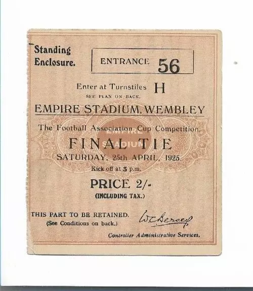 1925 Ticket Cardiff City v Sheffield United FA Cup Final at Wembley