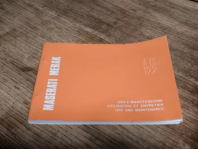 MASERATI MERAK AM 122 Uso e Manutenzione Handbuch Manual Betriebsanleitung