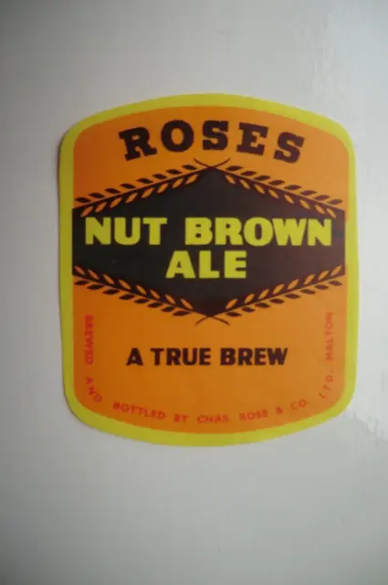 Chas Rose Malton Nut Brown Ale Brewery Beer Bottle Label