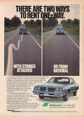 National Rent-a-Car Car Rental Vintage Paper Page Print Advertisement Ad