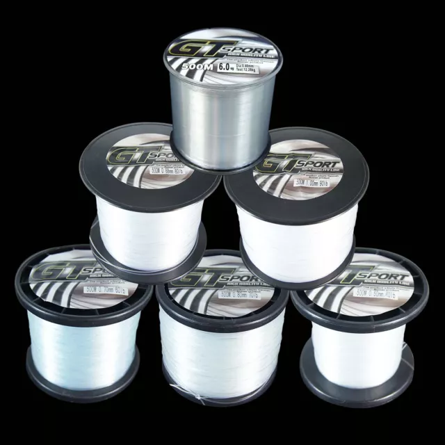 100M 300M 500M 1000M Ligne de Pêche Monofilament Transparent Nylon Power GT Mono