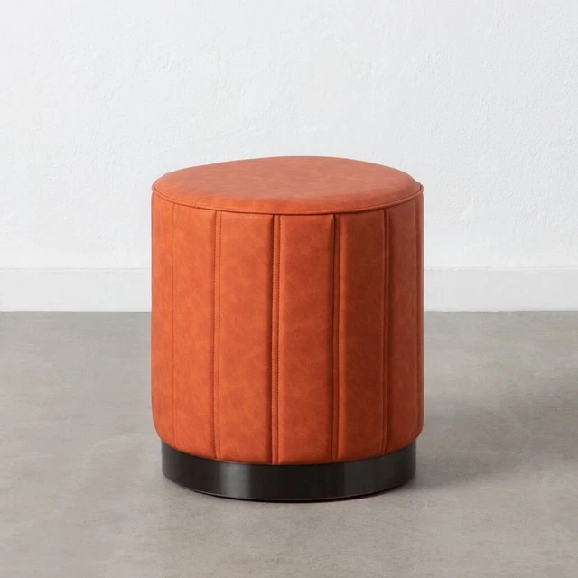 Puff rosso scuro ecopelle 38x38x42 cm DMF