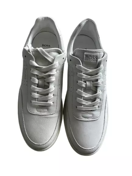 Hugo Boss Chaussures Hommes Ribeira Tenn Baskets Blanches Taille 41 / 7