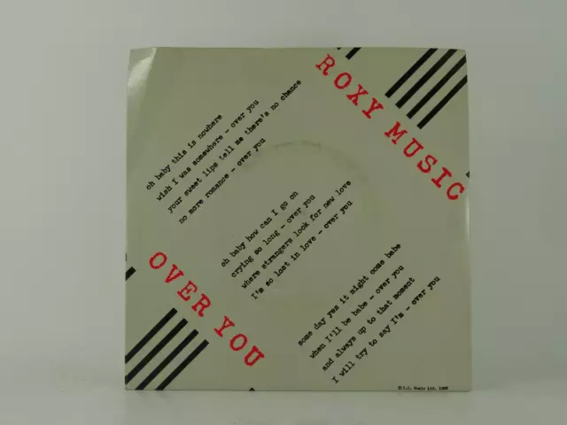 ROXY MUSIC OVER YOU (18) 2 Track 7" Single Picture Sleeve POLYDOR RECORDS