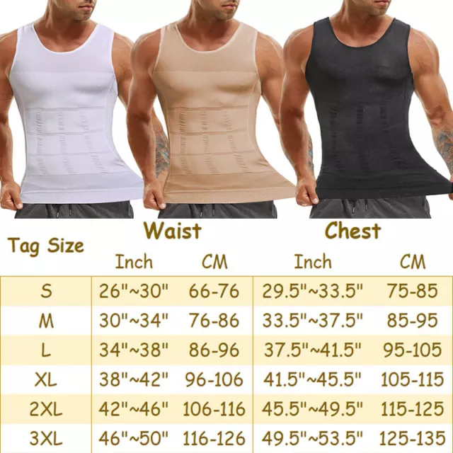 Mens Slimming Body Shaper Underwear Corset Compression Vest Singlet Dad Bod XXXL 2