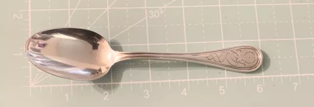 Christofle Silver Plate Teaspoon Originally Engraved Dove and Ribbon 5 7/8" Nice