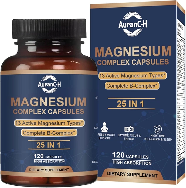 Magnesium Glycinate Complex 4 En 1 - 1000mg Par Dose, 90 Gélules, Formule F1R7 K1U7