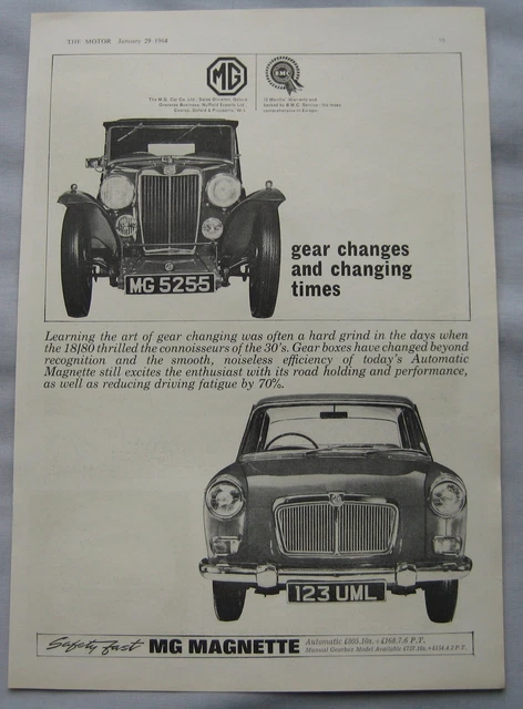 1964 MG Magnette Original advert