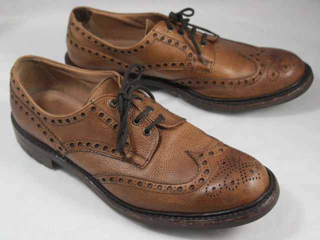Brogues in pelle a grana marrone chiaro 13 F suole Commando 12508/F in generale