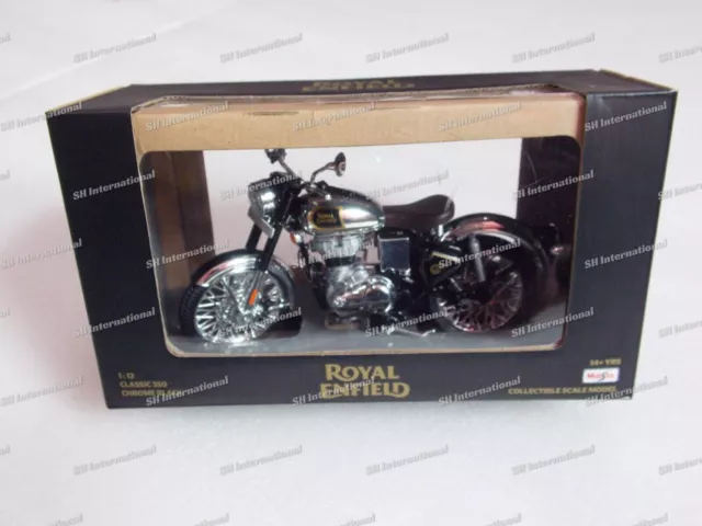 Royal Enfield Classic 350 1:12 Scale Model Chrome Black