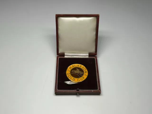 Ltd Edition Boxed 21st Mackeson Gold Cup Enamel Medal No.194 Horse Racing