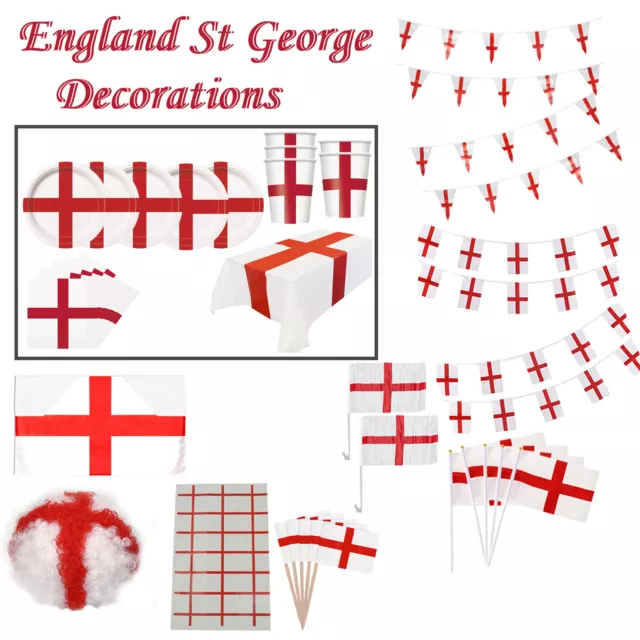 England Flag Party Bunting Tableware St George's Day Decorations