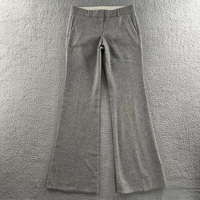 Theory Womens Pants Gray Size 2 Mid Rise Flared Career Pant Stretch Wool Blend