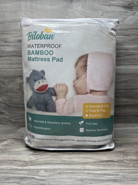 Biloban Waterproof Bamboo Matress Pad Bassinet NEW