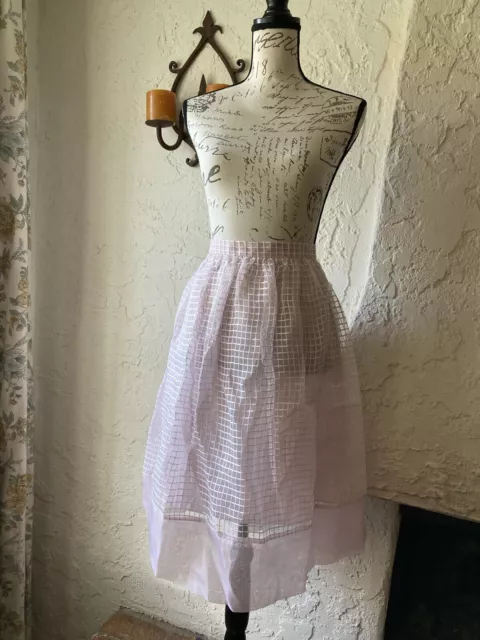 ELIZABETH and JAMES Silk Sheer Lined Pastel Pink Midi Formal Skirt Sz 8 Medium
