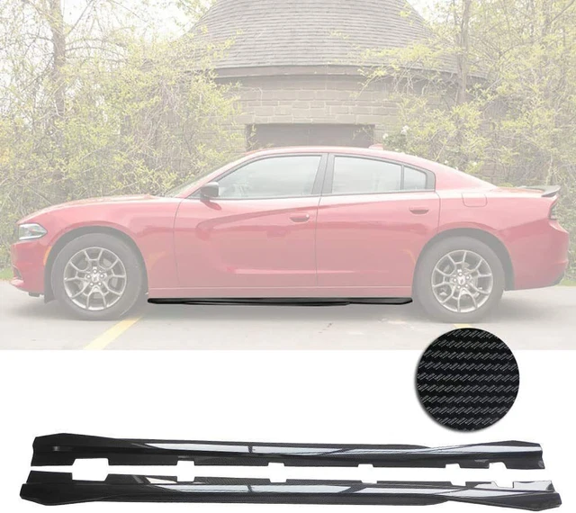 CARBON FIBER LOOK Side Skirt Extended Body Kit For 20112020 Dodge