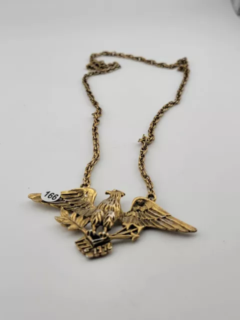 VINTAGE BICENTENNIAL EAGLE Necklace Antique Gold Tone 1776 - 1976. Good ...