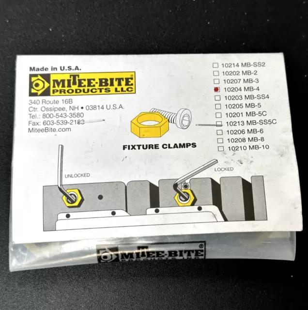 MITEE BITE 10204 FIXTURE CLAMP 1/4-20, PACK OF 10, New