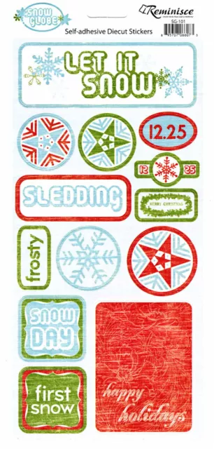 Reminisce SNOWGLOBE LOT OF CARDSTOCK STICKER SHEETS & RUB-ON SHEETS scrapbooking 2