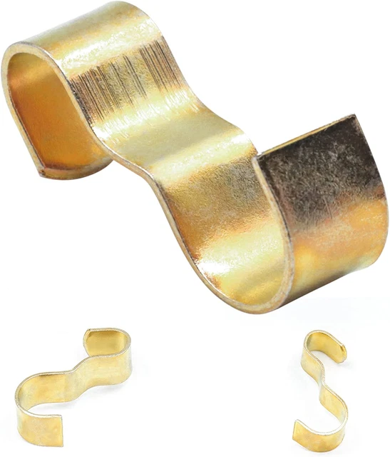 Molding Hooks - 25 Pack - Picture Rail Hangers - Brass Plated Steel - Picture Ra