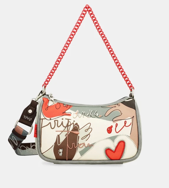Borsa A Tracolla Anekke Mademoiselle Mini - Multicolore, In Pelle Sintetica, Tracolla Regolabile, Chiusura Con Zip
