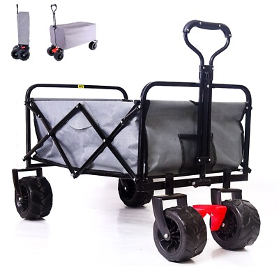 Heavy-Duty Folding Cart Trolley Wagon for Beach Camping Garden 200KG/330LBS