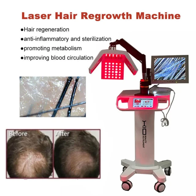 5IN1 LED 650nm Diode Laser Hair Growth Loss Treatment Regrowth Therapy Machine
