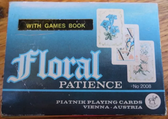 PIATNIK "Floral" Patience Playing Cards Vintage