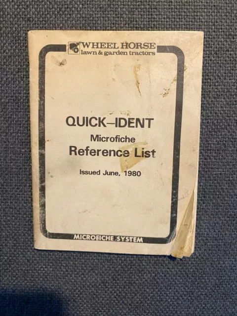 1980 Wheel Horse Microfiche Booklet + Decal