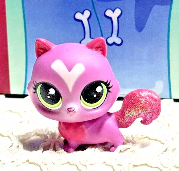 Littlest Pet Shop Pets In The City Pink Glitter Cat Fluff Kittery #197