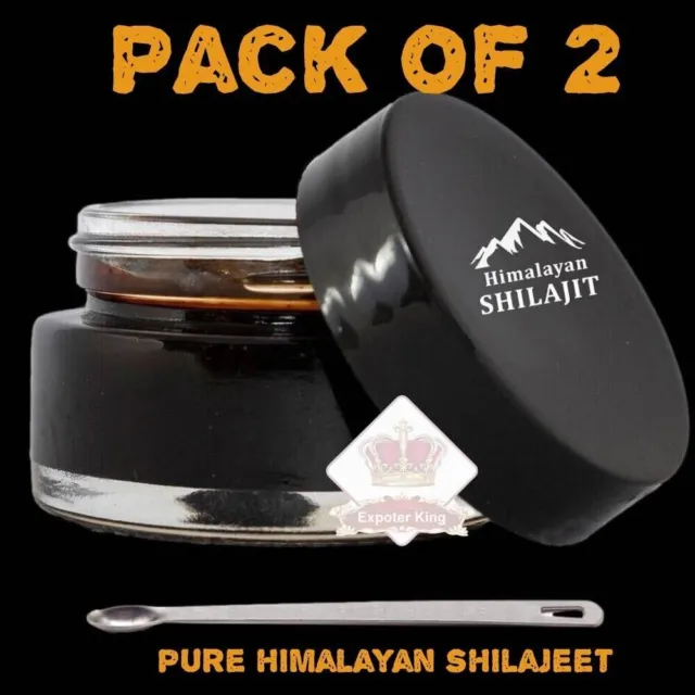 Lot de 2 Shilajit pur de l'Himalaya, résine douce, extrêmement puissant,...