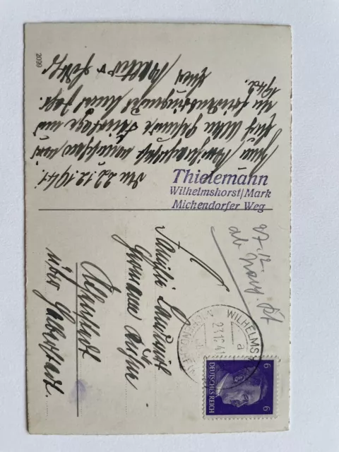 AK alte Postkarte Motiv Weihnachten um 1941 Litho Zweige Vogel 2