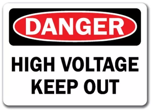 DANGER HIGH VOLTAGE Aluminum 8 x 12 Metal Novelty WARNING Sign